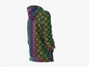Hoodie with Pockets for Women Mockup 04 Black Modèle 3D