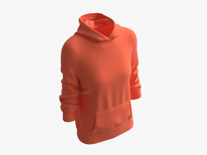 Hoodie with Pockets for Women Mockup 04 Orange 3Dモデル