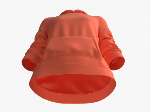 Hoodie with Pockets for Women Mockup 04 Orange 3Dモデル
