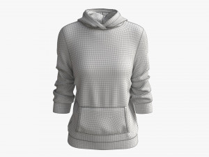 Hoodie with Pockets for Women Mockup 04 Orange 3Dモデル