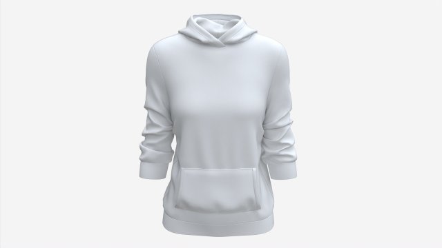Hoodie with Pockets for Women Mockup 04 White Modello 3D .c4d .max .obj .3ds .fbx .stl .blend 