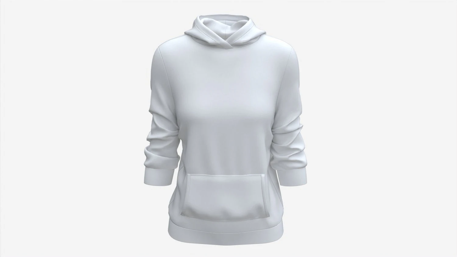 Hoodie with Pockets for Women Mockup 04 White 3D Model .c4d .max .obj .3ds .fbx .stl .blend 