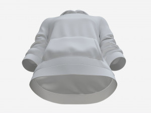 Hoodie with Pockets for Women Mockup 04 White Modello 3D
