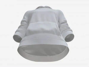 Hoodie with Pockets for Women Mockup 04 White 3D Model