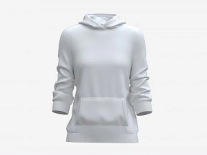 Hoodie with Pockets for Women Mockup 04 White 3D Model
