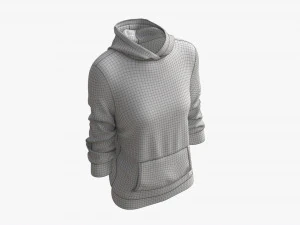 Hoodie with Pockets for Women Mockup 04 White 3D Model