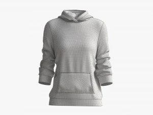Hoodie with Pockets for Women Mockup 04 White 3D Model