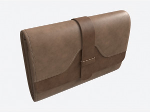 Leather Wallet for Women Brown Modelo 3D