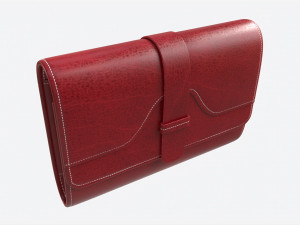Leather Wallet for Women Red Modelo 3D