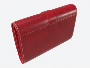 Leather Wallet for Women Red 3Dモデル