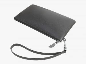 Leather Wallet for Women with Wrist Strap 3D Model