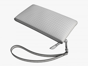 Leather Wallet for Women with Wrist Strap 3D Модель