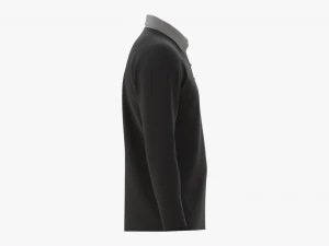 Long Sleeve Polo Shirt for Men Mockup 01 Black 3D Model