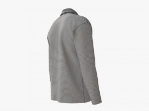 Long Sleeve Polo Shirt for Men Mockup 01 Black Model 3D