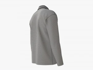 Long Sleeve Polo Shirt for Men Mockup 01 Black 3D Model