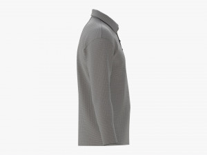 Long Sleeve Polo Shirt for Men Mockup 01 Black Model 3D
