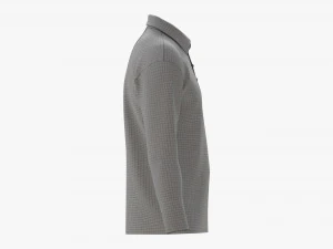 Long Sleeve Polo Shirt for Men Mockup 01 Black 3D Model