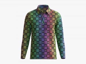 Long Sleeve Polo Shirt for Men Mockup 01 Black 3D Model
