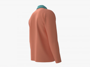 Long Sleeve Polo Shirt for Men Mockup 01 Pink 3D Model