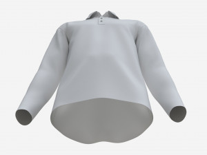 Long Sleeve Polo Shirt for Men Mockup 01 White 3D मॉडल