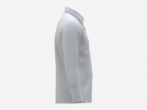 Long Sleeve Polo Shirt for Men Mockup 01 White 3D मॉडल