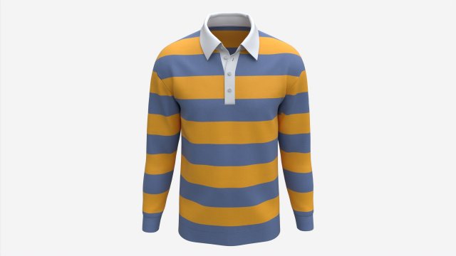 Long Sleeve Polo Shirt for Men Mockup 02 Colorful 3D Модель .c4d .max .obj .3ds .fbx .stl .blend