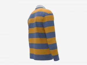 Long Sleeve Polo Shirt for Men Mockup 02 Colorful 3D Model