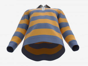 Long Sleeve Polo Shirt for Men Mockup 02 Colorful 3D Model
