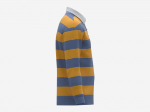 Long Sleeve Polo Shirt for Men Mockup 02 Colorful 3D Модель
