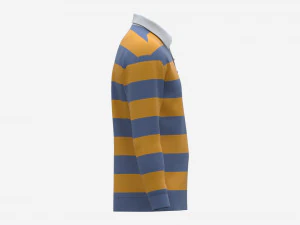 Long Sleeve Polo Shirt for Men Mockup 02 Colorful 3D Model