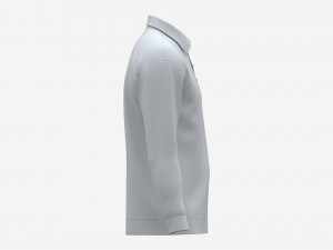 Long Sleeve Polo Shirt for Men Mockup 02 White 3D Model