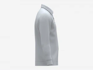 Long Sleeve Polo Shirt for Men Mockup 02 White 3D Model