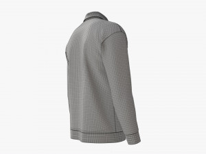 Long Sleeve Polo Shirt for Men Mockup 02 White 3D Model
