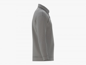 Long Sleeve Polo Shirt for Men Mockup 02 White 3D Model