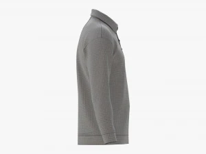 Long Sleeve Polo Shirt for Men Mockup 02 White 3D Model