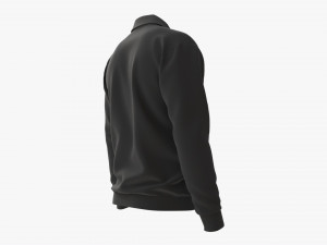 Long Sleeve Polo Shirt for Men Mockup 03 Black 3D Model