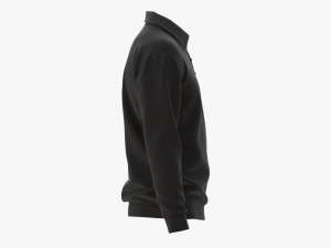 Long Sleeve Polo Shirt for Men Mockup 03 Black 3D Model