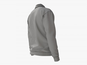 Long Sleeve Polo Shirt for Men Mockup 03 Black 3D Model