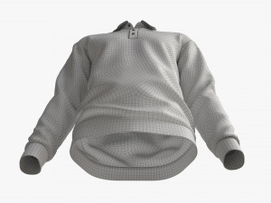 Long Sleeve Polo Shirt for Men Mockup 03 Black 3D Model