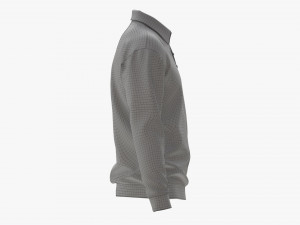 Long Sleeve Polo Shirt for Men Mockup 03 Black 3D Model