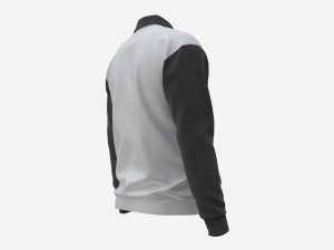 Long Sleeve Polo Shirt for Men Mockup 03 Black White 3D Model