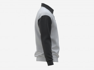 Long Sleeve Polo Shirt for Men Mockup 03 Black White 3D Model