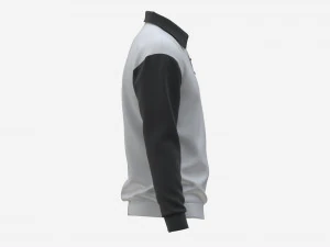 Long Sleeve Polo Shirt for Men Mockup 03 Black White 3D Model