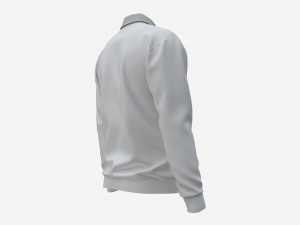 Long Sleeve Polo Shirt for Men Mockup 03 White 3D Модель