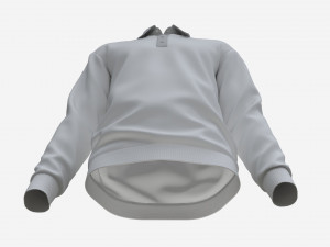Long Sleeve Polo Shirt for Men Mockup 03 White 3D Модель
