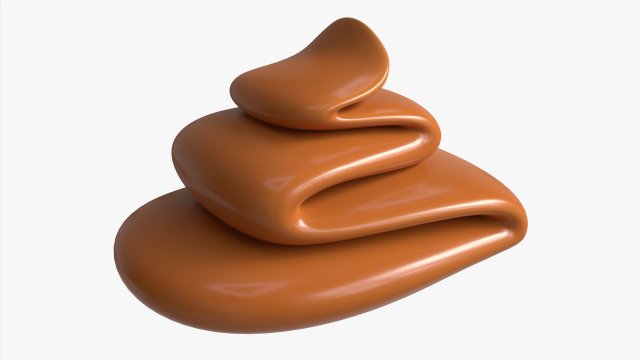 Melted Creme Caramel 02 3D-Modell .c4d .max .obj .3ds .fbx .stl .blend 