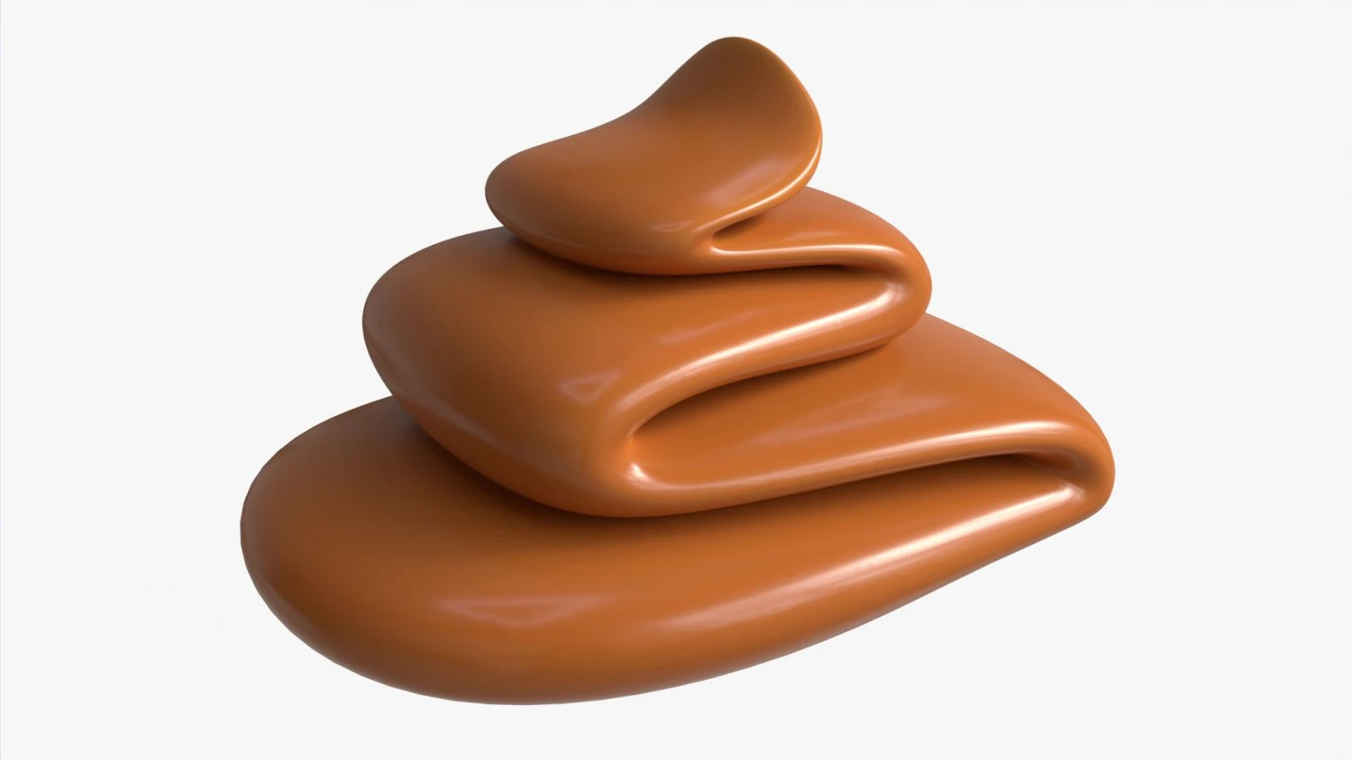 Melted Creme Caramel 02 3D Model .c4d .max .obj .3ds .fbx .stl .blend 