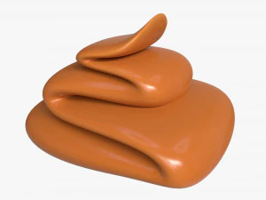 Melted Creme Caramel 02 3D Model