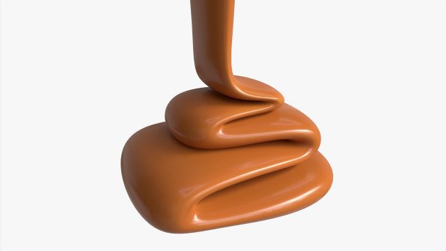 Melted Creme Caramel 03 3D 모델 .c4d .max .obj .3ds .fbx .stl .blend 