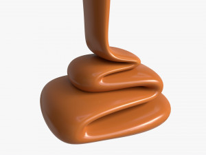 Melted Creme Caramel 03 3D Model